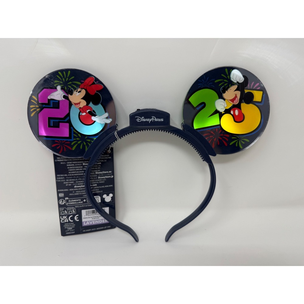 Disney World 2025 Light Up Glow Ears Headband Mickey Minnie Mouse New Year